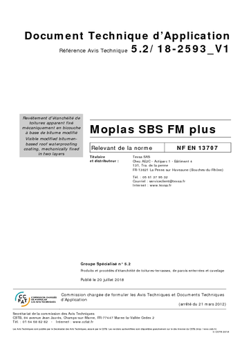 Avis Technique MOPLAS SBS FM